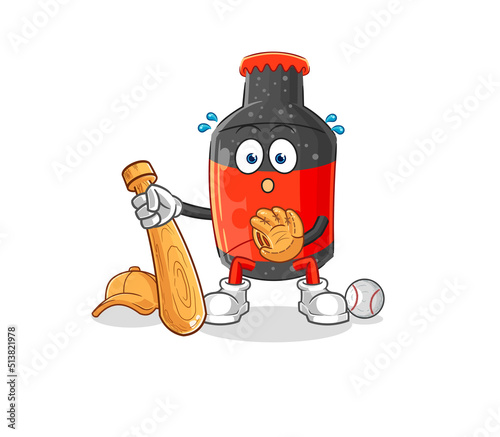 cola baseball Catcher cartoon. cartoon mascot vector