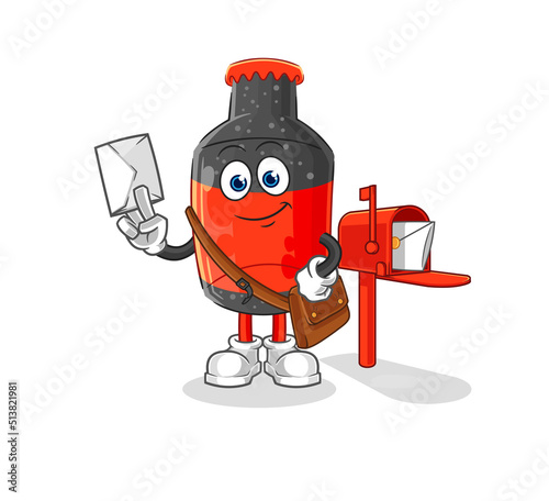 cola postman vector. cartoon character