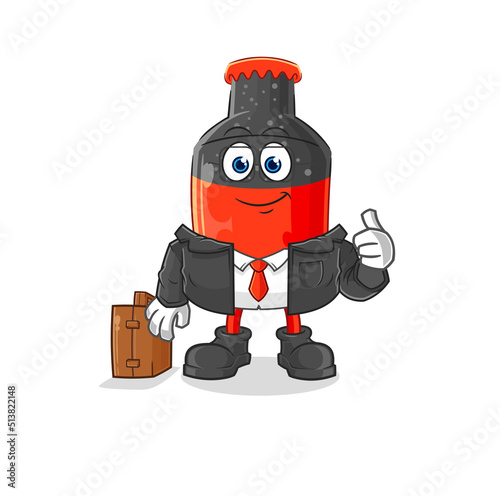 cola office worker mascot. cartoon vector