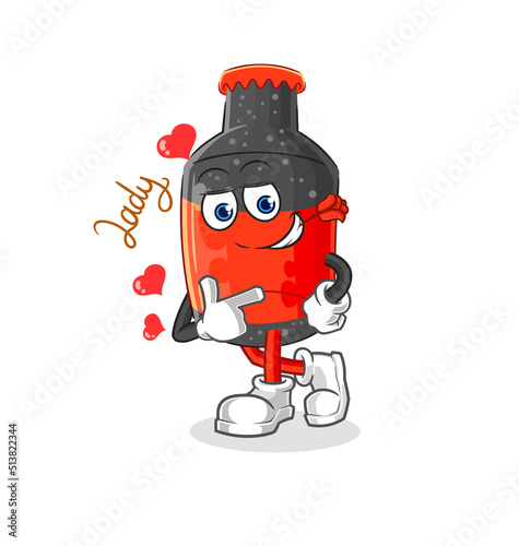 cola flirting illustration. character vector