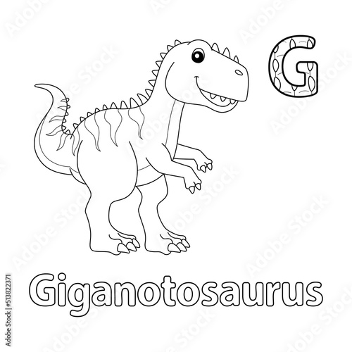 Giganotosaurus Alphabet ABC Coloring Page G