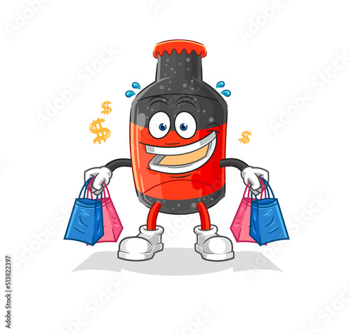 cola shoping mascot. cartoon vector
