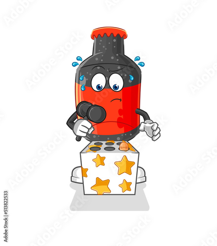 cola play whack a mole mascot. cartoon vector