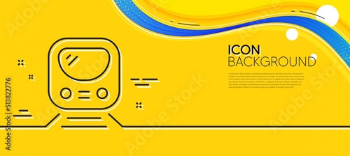 Metro line icon. Abstract yellow background. Subway underground transport sign. Train railway symbol. Minimal metro line icon. Wave banner concept. Vector