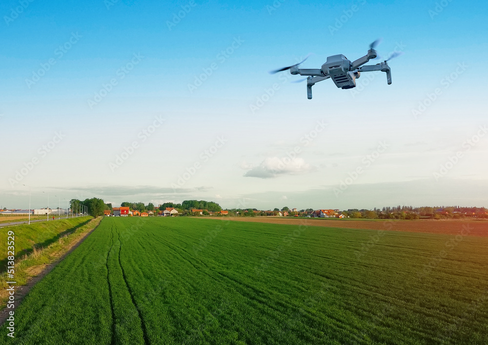 Aerial photography of young wheat field and arable crop land Aerial photography of young wheat field and arable crop land