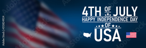4th of July USA United States of America Independence Day holiday celebration Fourth of July blur effect flag background concept cover banner blurred effect cover mockup vector illustration