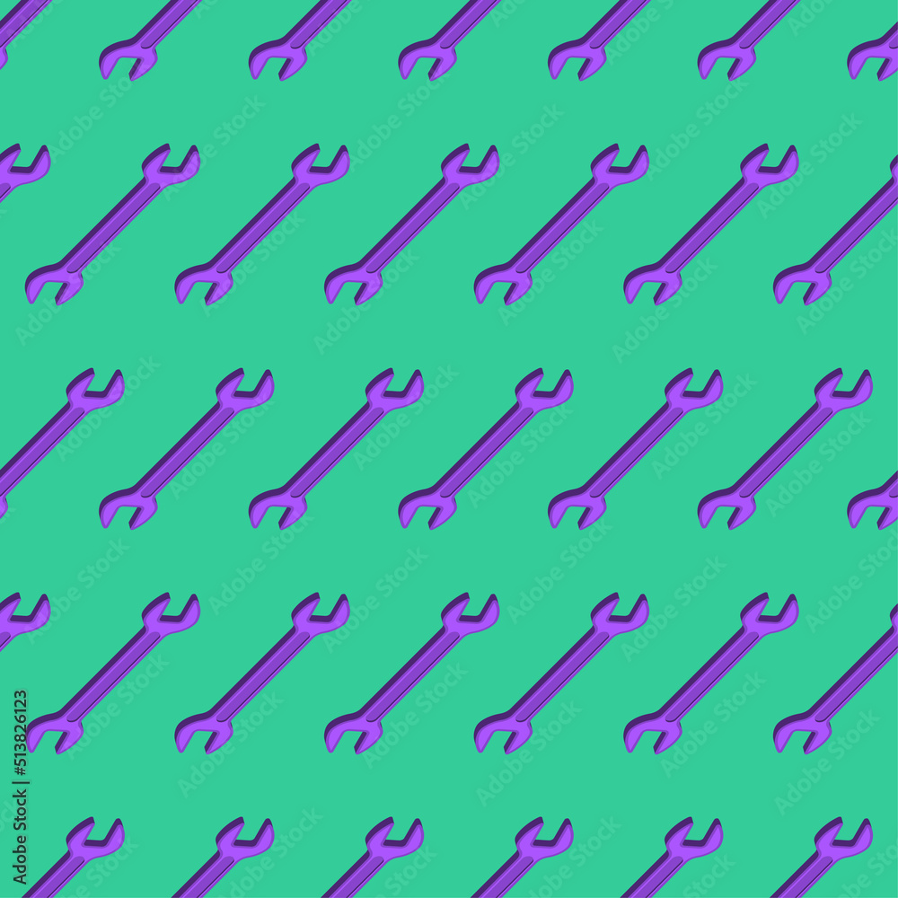 Wrench pattern seamless. Repair Tool background. Vector texture Wrench pattern seamless. Repair Tool background. Vector texture