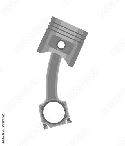Broken Engine piston isolated. bended and malfunction motorcycle pistons.