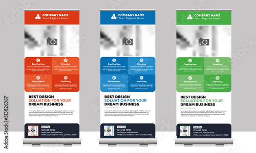 Professional corporate Roll up banner design template with modern