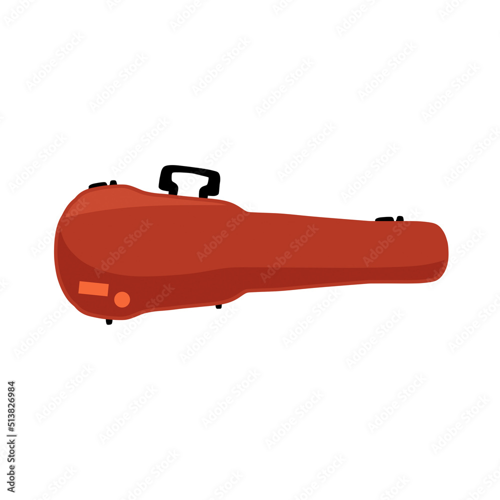 Violin case. Bag for classical musical instrument. Musician accessory.