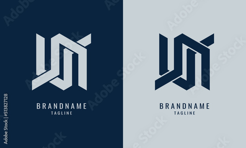 Double N Letter Modern Design Logo With Building Style