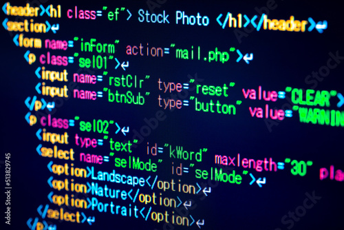 WEBシステム開発・HTMLコーディング・マークアップ言語のイメージ photo