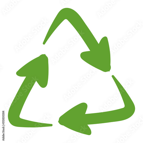 Isolated green recyclable signal sketch icon Vector