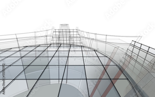 Modern architecture 3d illustration