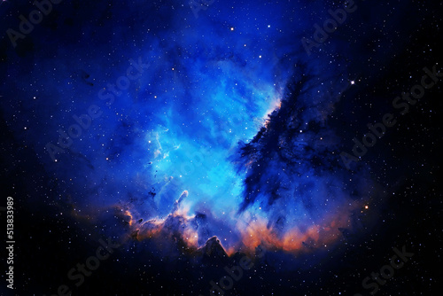 Fototapeta Naklejka Na Ścianę i Meble -  Blue beautiful galaxy. Elements of this image furnished by NASA
