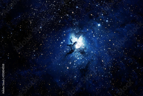 Fototapeta Naklejka Na Ścianę i Meble -  Blue beautiful galaxy. Elements of this image furnished by NASA