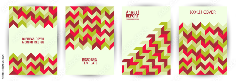Commercial brochure cover layout set A4 design. Swiss style abstract pamphlet mockup set Eps10.