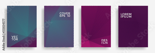 Hexagonal halftone pattern cover pages vector creative design.