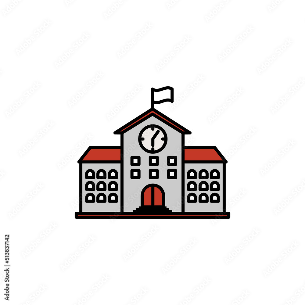 building, school line illustration. element of education illustration icons. Signs, symbols can be used for web, logo, mobile app, UI, UX