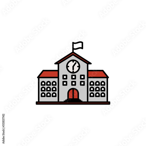 building, school line illustration. element of education illustration icons. Signs, symbols can be used for web, logo, mobile app, UI, UX