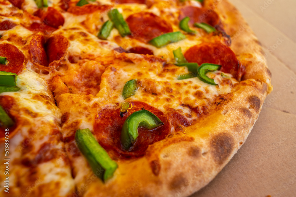 Pepperoni Pizza in Delivery Box Pepperoni Pizza in Delivery Box