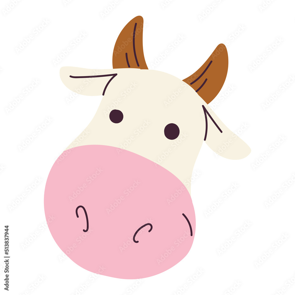 Isolated sketch of a cow avatar Vector