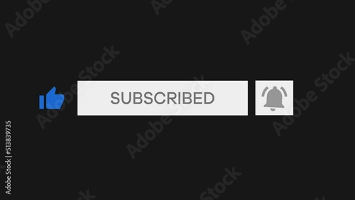 Subscribe like bell icon youtube button animation motion graphic photo