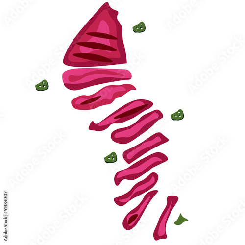 Cut tasty steak on white background