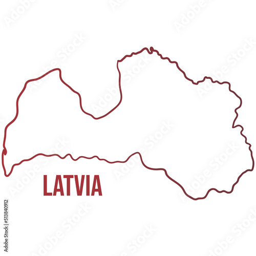 Latvia red shades linear map