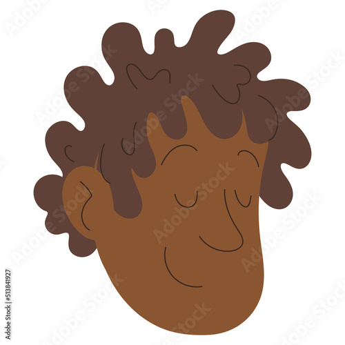 Isolated afro american happy cute man cartoon avatar Vector