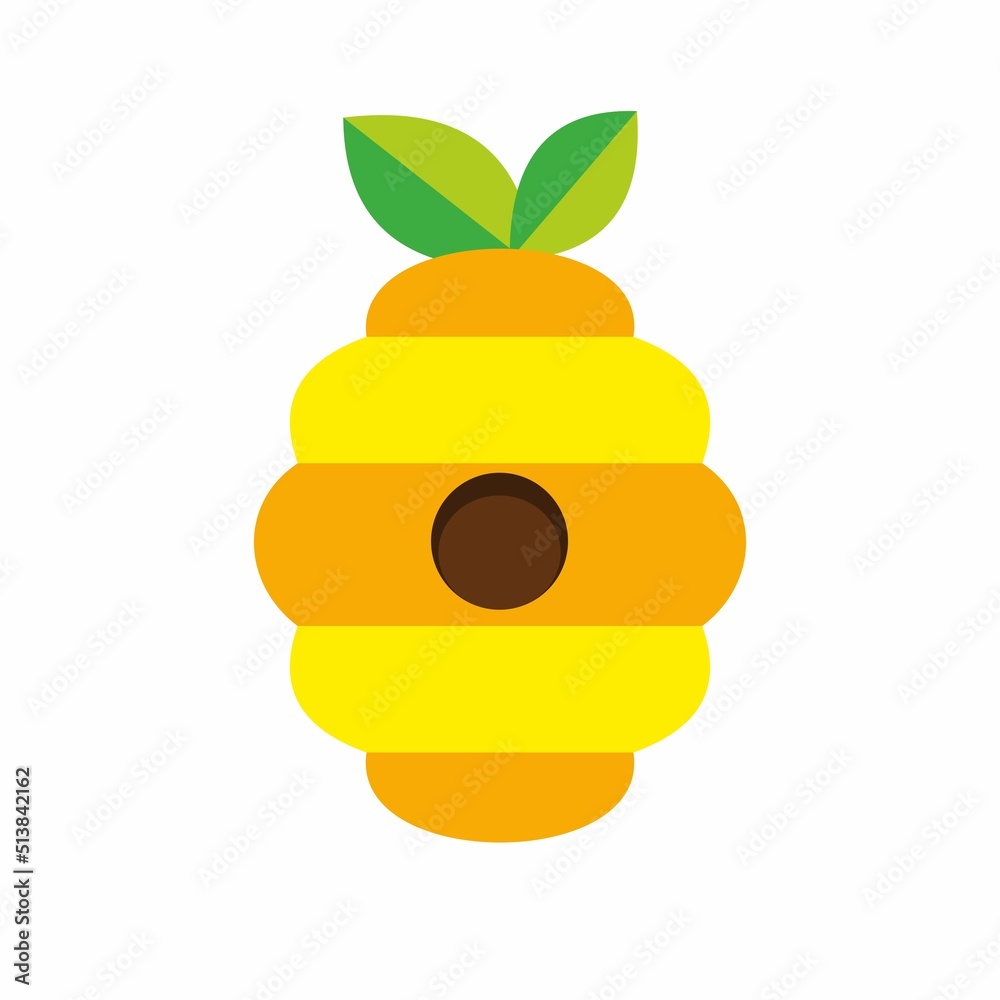Vector illustration Bee hive with honey with tree leaves Vector illustration Bee hive with honey with tree leaves