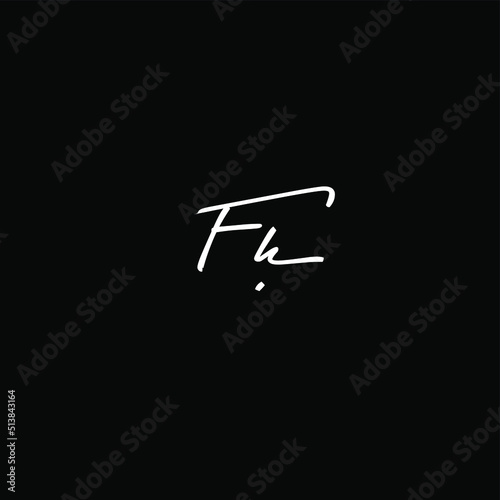 Initial Letter Fk handwriting logo hand drawn template vector