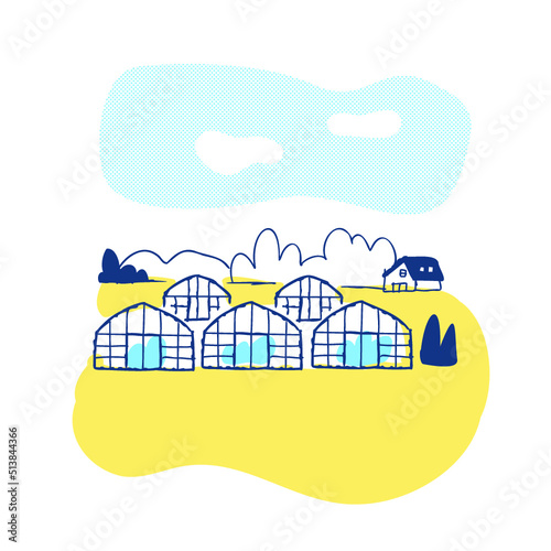 ビニールハウスが並んでいる光景