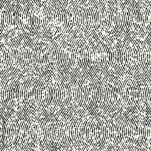 Brushed Ink Textured Striped Wavy Pattern