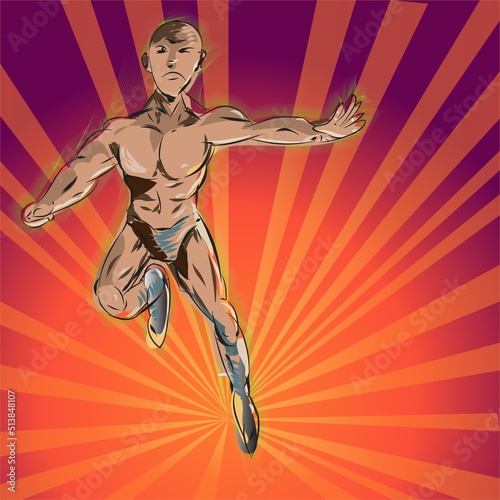 Superhero Comic Character Vector Illustration