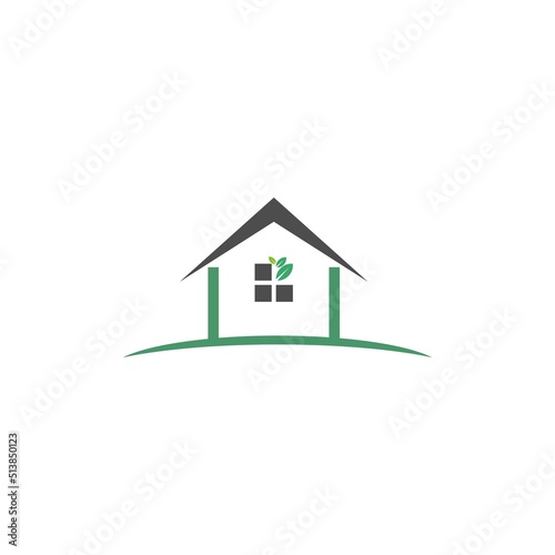 Eco house logo icon design illustration template