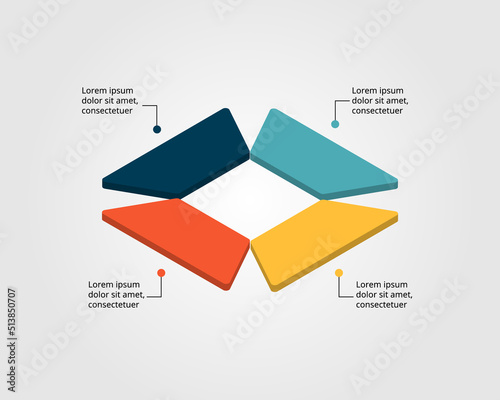 square chart template for infographic for presentation for 4 element