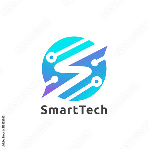 Smart Tech Letter S logo Template