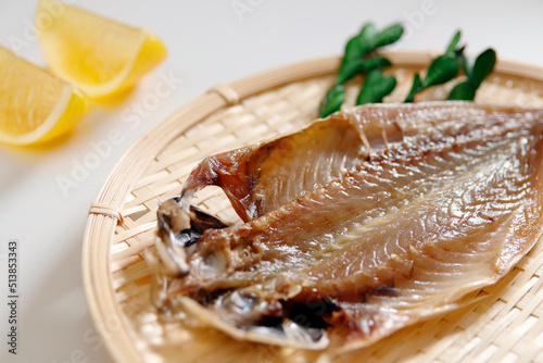 Dried horse mackerel on the table