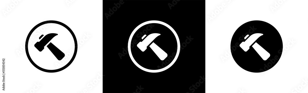 Hammer icon. Hummer symbol. Repair signs, vector illustration Hammer icon. Hummer symbol. Repair signs, vector illustration