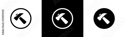 Hammer icon. Hummer symbol. Repair signs, vector illustration