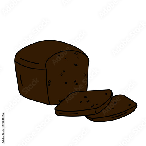 Vector illustration of a hand drawn bread isolated on a white background.
