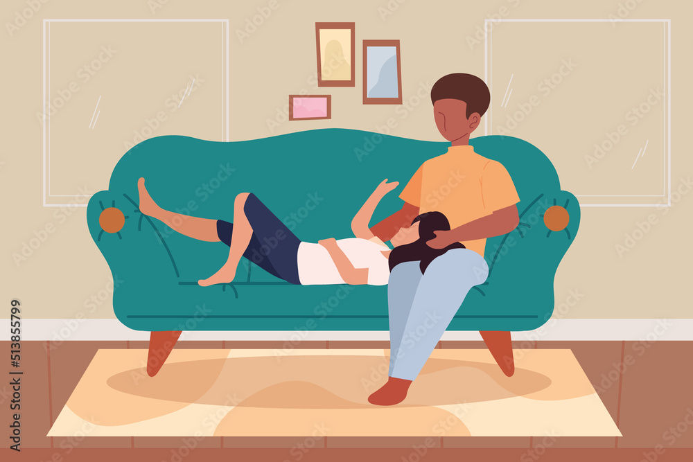 relaxing couple on a sofa
