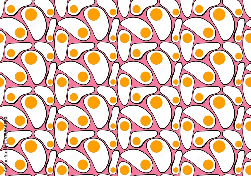 Fototapeta premium Breakfast seamless scrambled egg pattern for fabrics and kids and clothes and fabrics and wrapping paper and kitchen