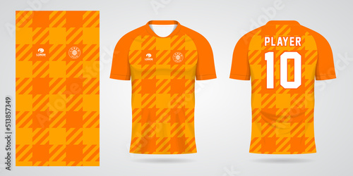 orange football jersey sport design template