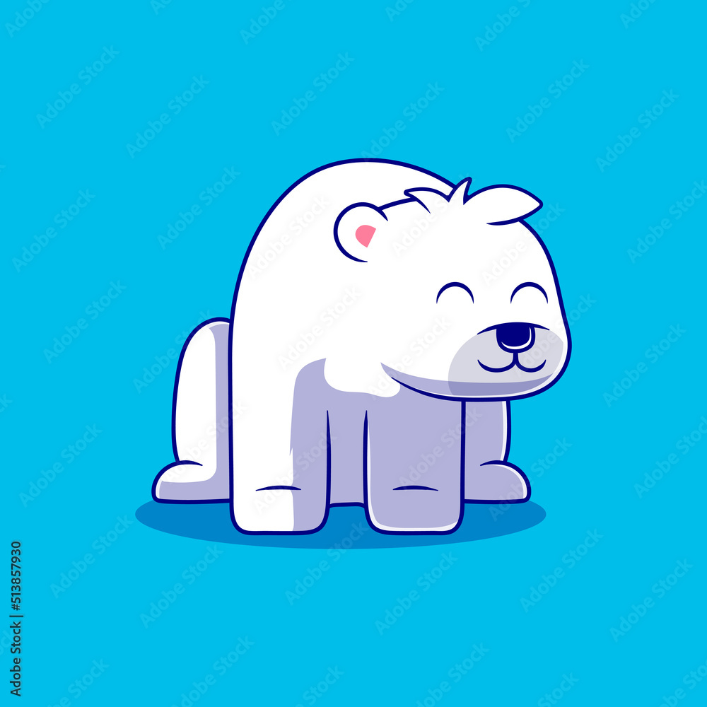 cute polar bear illustration suitable for mascot sticker and t-shirt design cute polar bear illustration suitable for mascot sticker and t-shirt design