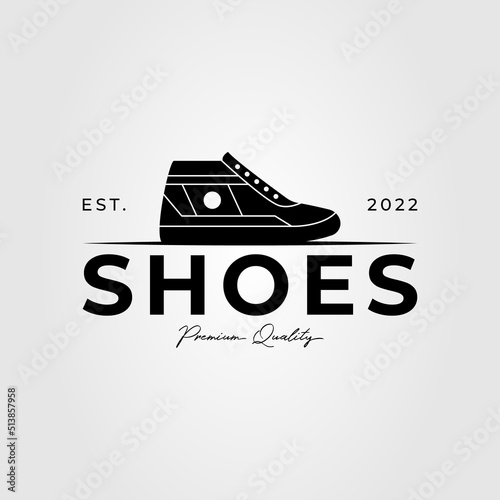 high top sneaker shoe logo vector illustration design