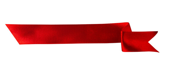 Red ribbon isolated on white background