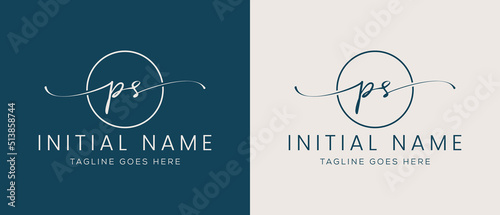 PS SP Initial handwriting signature logo template vector. Hand lettering for designs