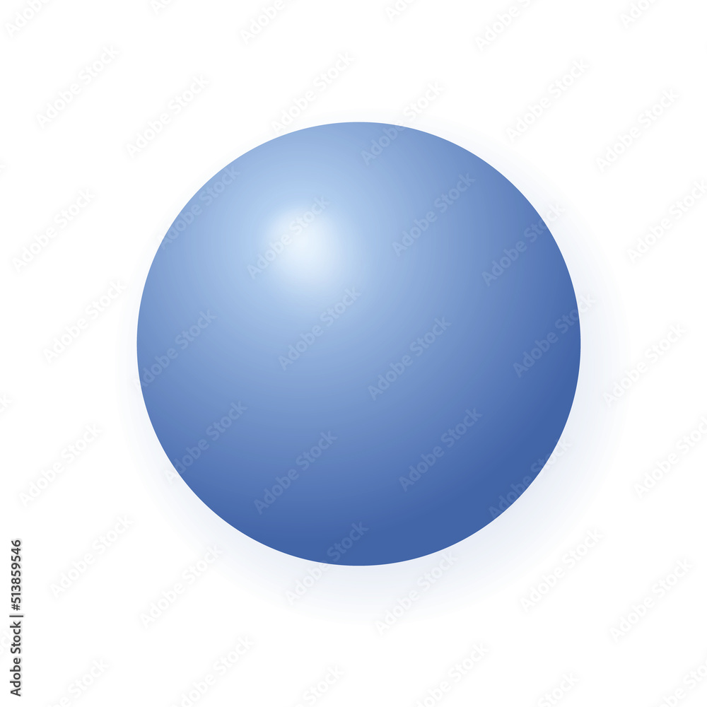 3d blue shape. Magic round ball glass, plastic or metal. Isolated circle shape bubble icon. Hard capsule, soft, matte object, vector illustration design. Abstract ball, 3d shape, glossy orb, molecule.